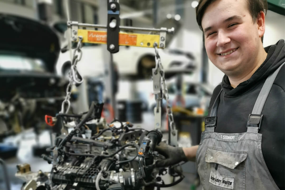 Robin Vollmer in der Ausbildung