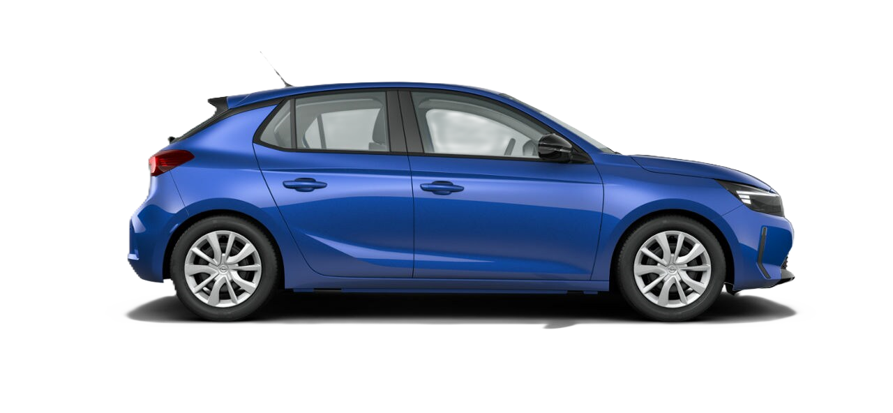 Zu sehen ist ein blauer Opel Corsa